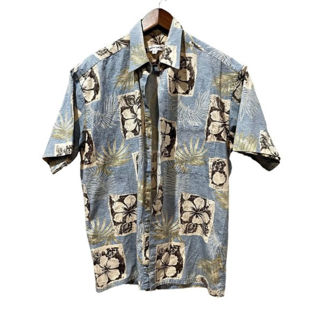 Pierre Cardin Men's Hawaiian Button Down‎ Shirt Size Medium | L1